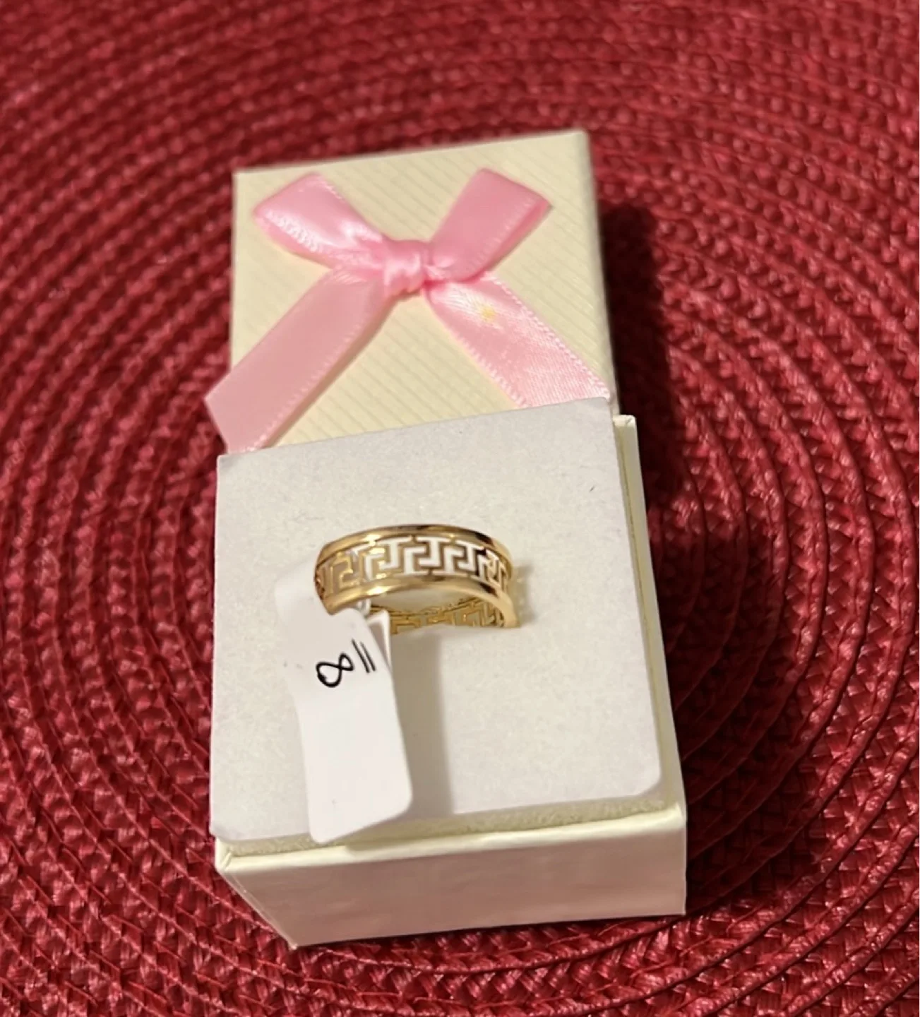 Gold Patterned Ring 18k Saudi gold image indicator(2)