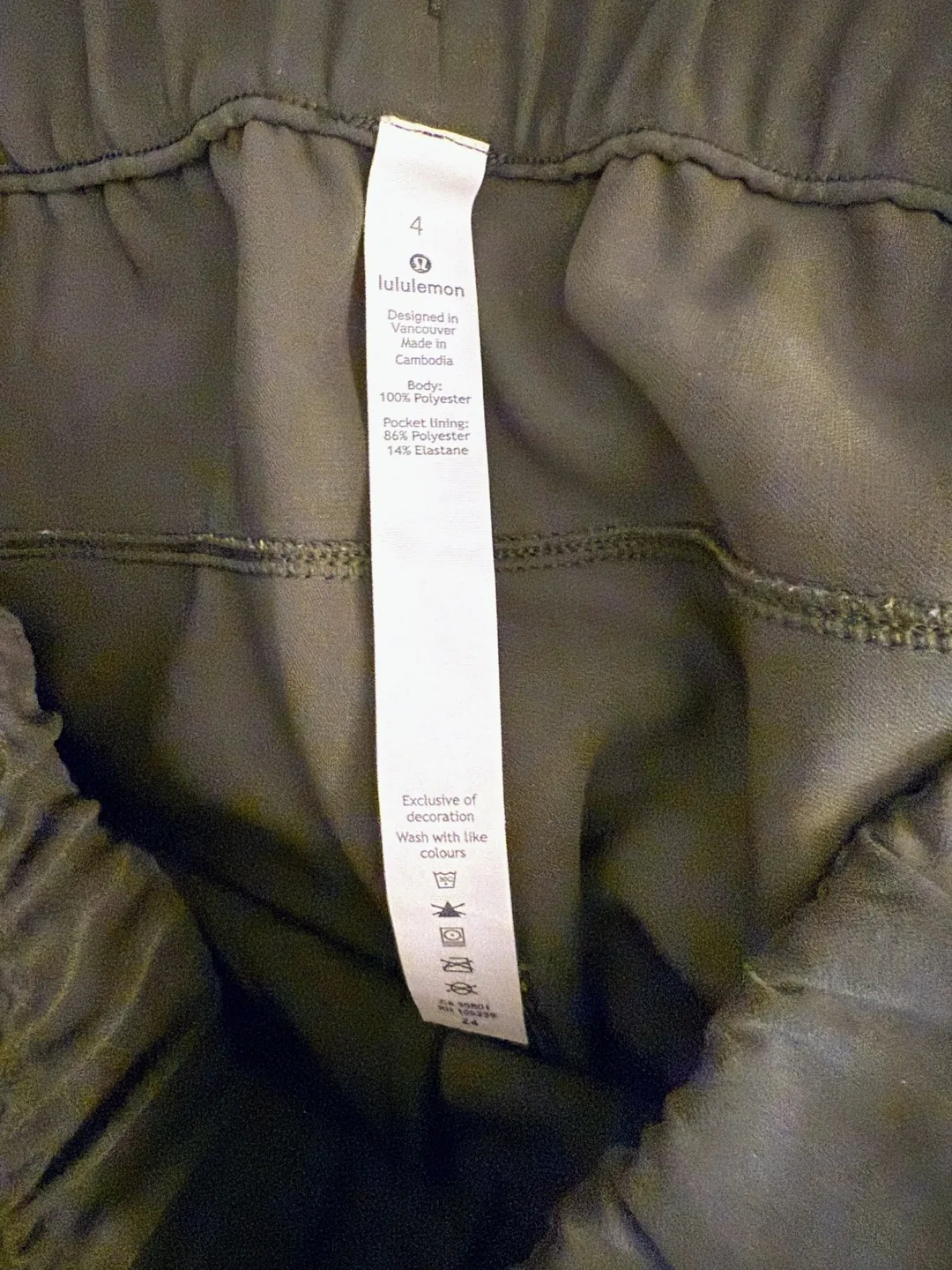 Lululemon Dark Olive Green Cropped Pants - Size 4 image indicator(4)