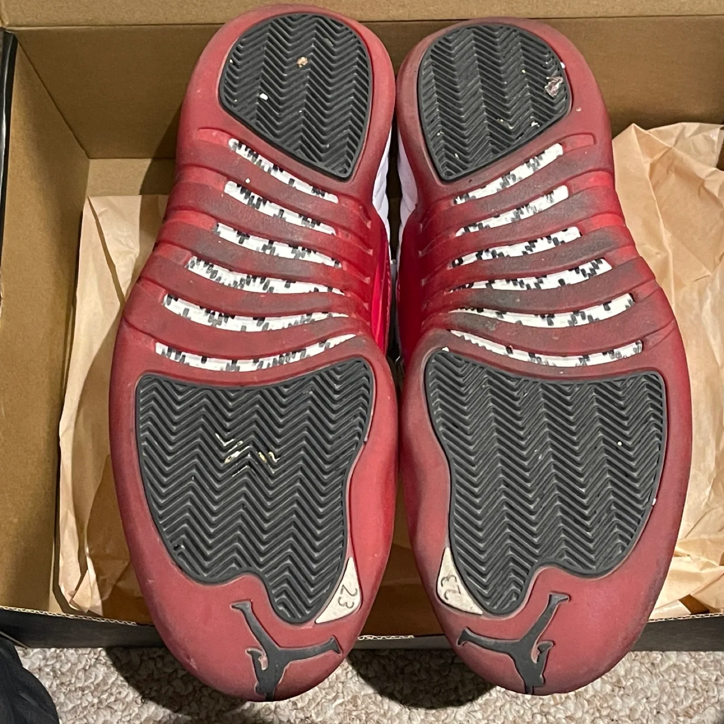 Air Jordan 12 Retro White/Black-Varsity Red, Size 11 image indicator(6)