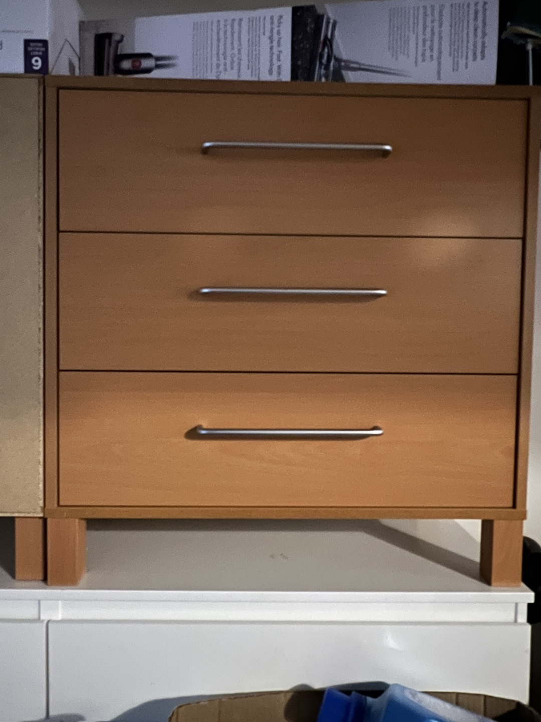 2x Wooden 3-Drawer Dresser