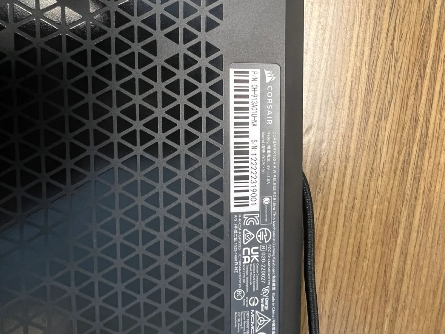 Corsair K100 Air Wireless RGB Ultra Thin Mechanical Keyboard image indicator(2)