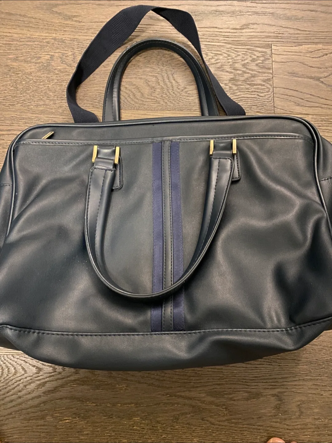Ballantine's Navy Blue Leather Briefcase bag thumbnail