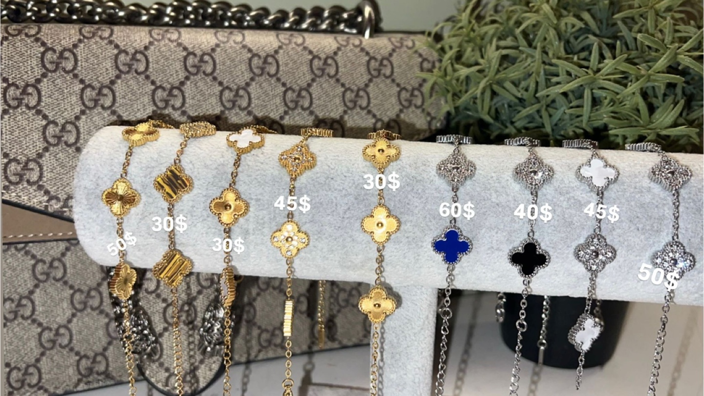 Gold coverage clover bracelets