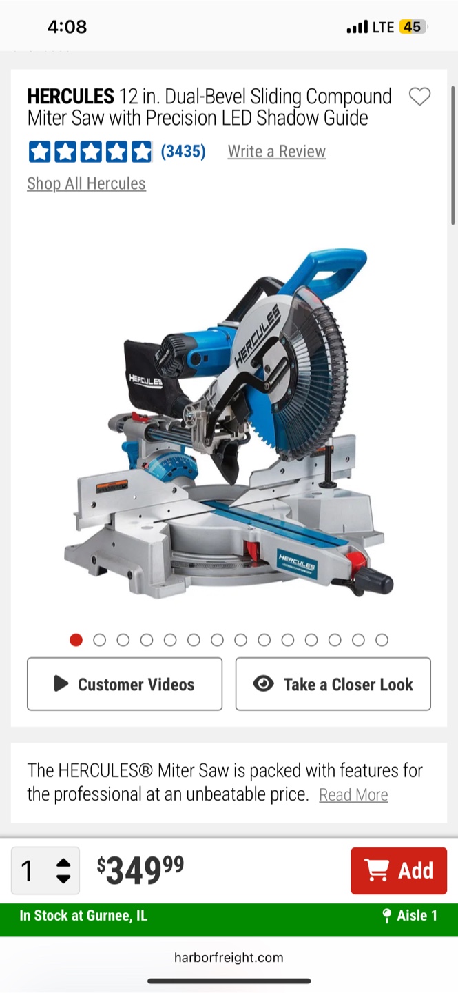 HERCULES 12 in. Dual-Bevel Sliding Compound Miter Saw - photo 5