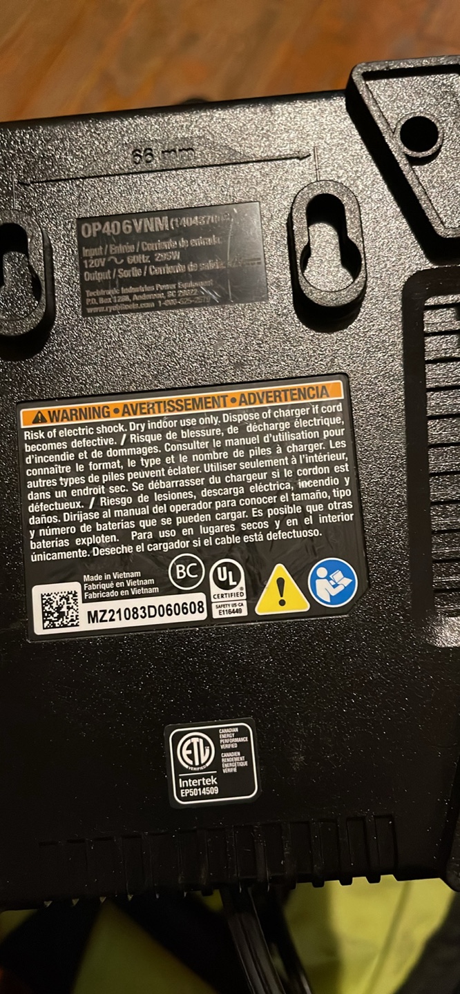 RYOBI 40V Rapid Charger - photo 2