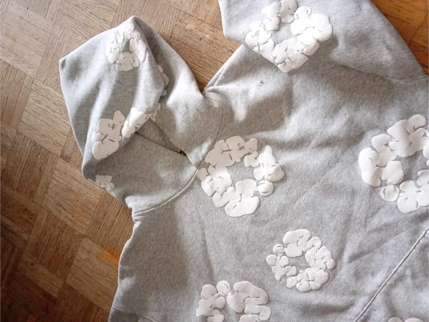 Grey denim tear hoodie image indicator(3)