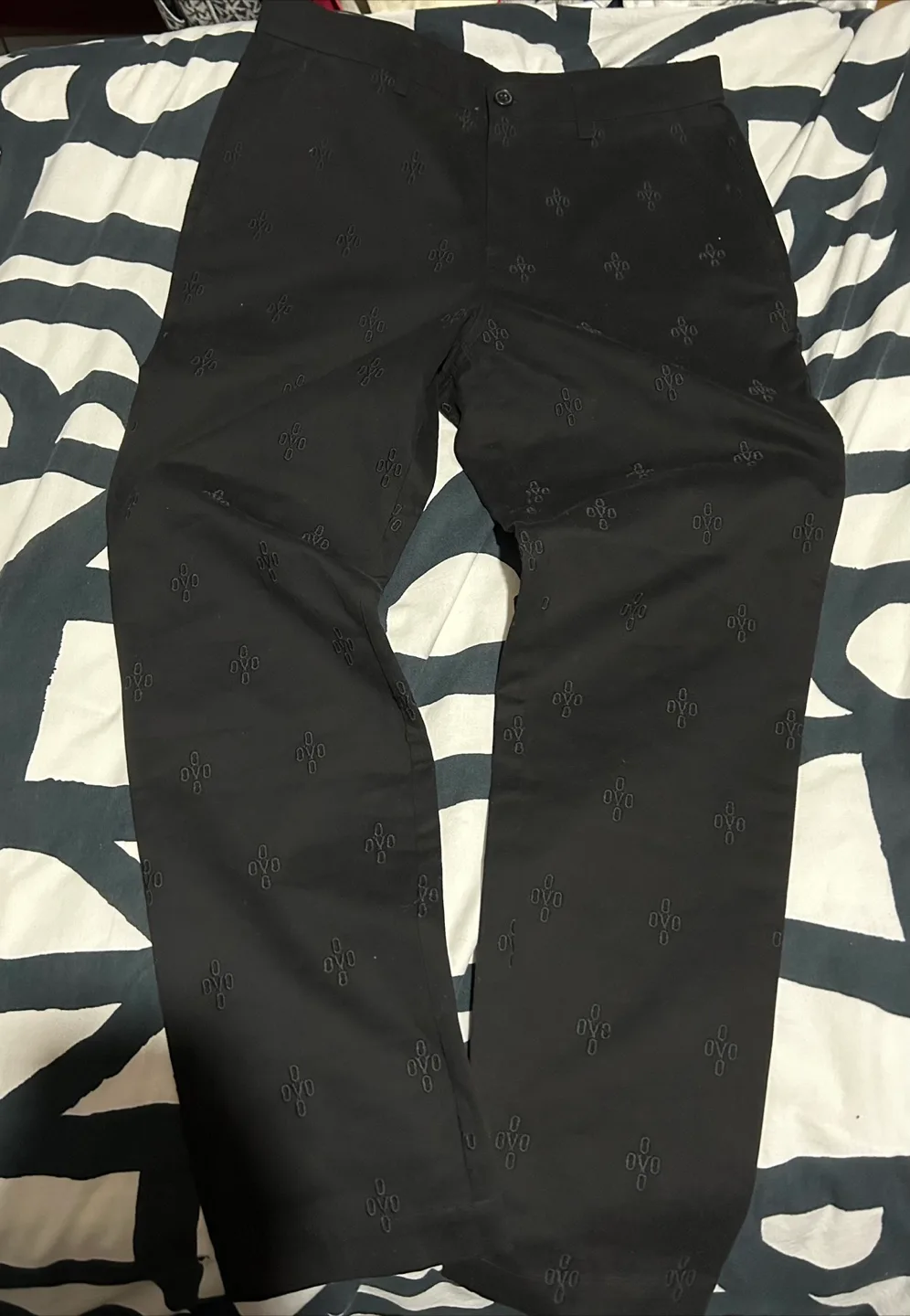 OVO Embroidered Black Pants image indicator(2)