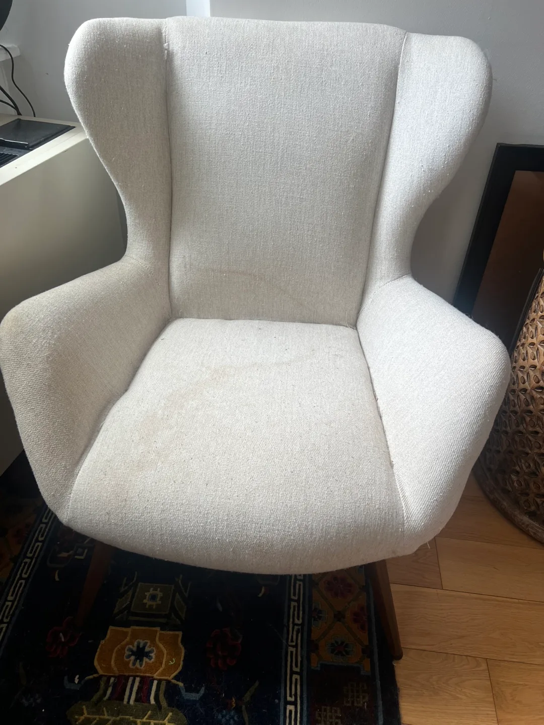 West Elm Wingback Accent Chair - Off White thumbnail