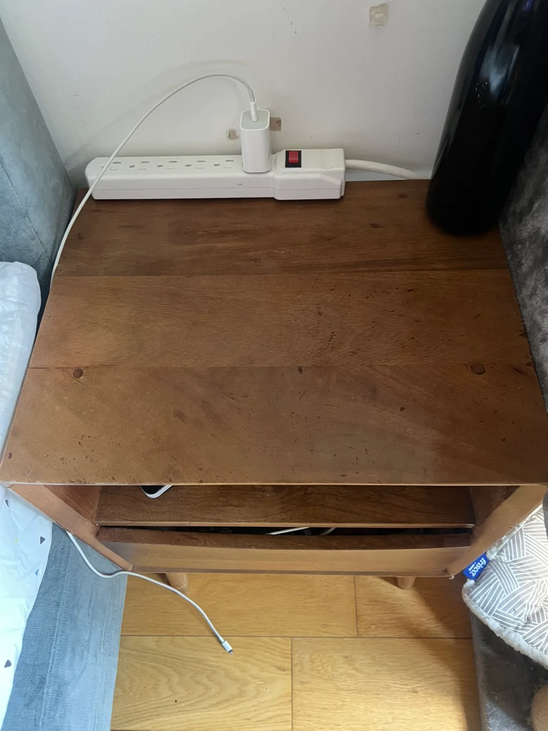 Wood Nightstand with Drawer thumbnail
