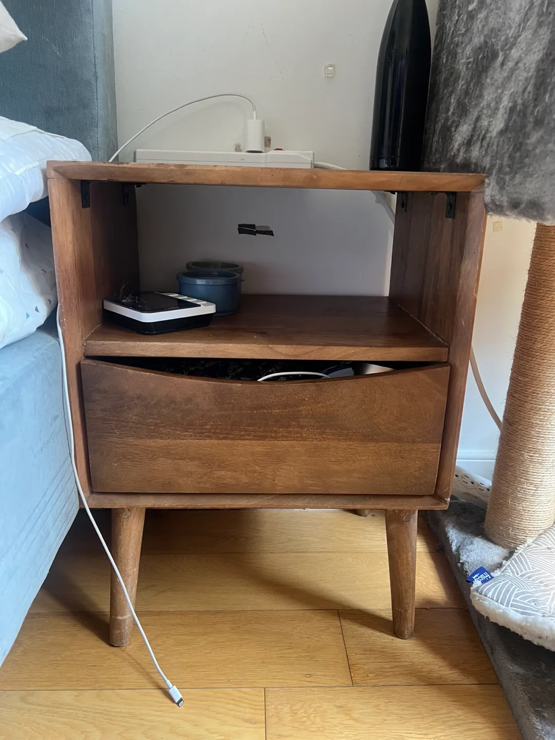 Wood Nightstand with Drawer thumbnail