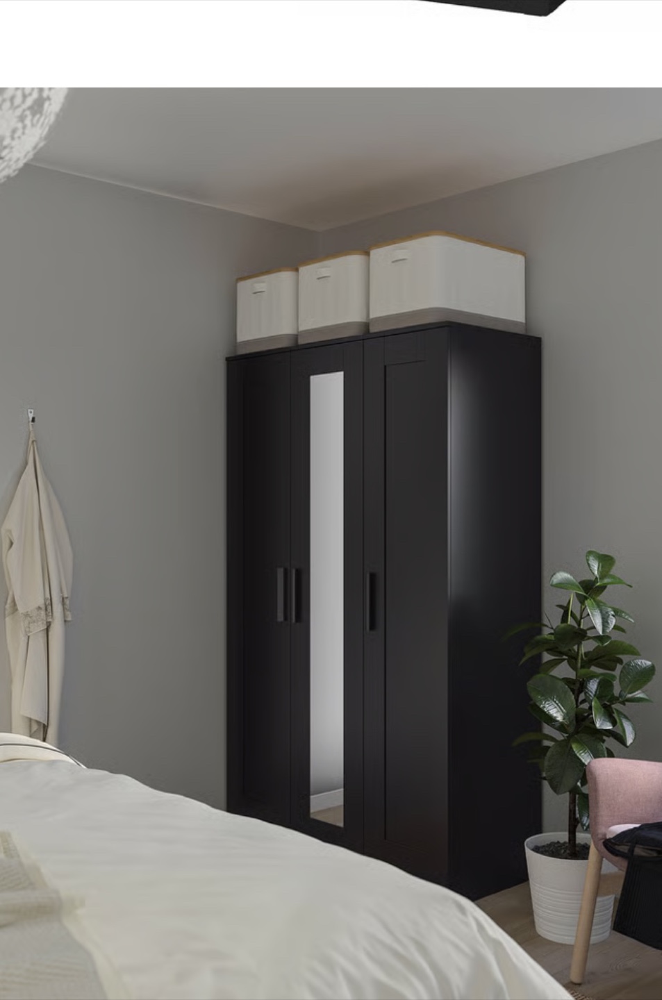 IKEA BRIMNES Wardrobe with Mirror - Black - photo 3