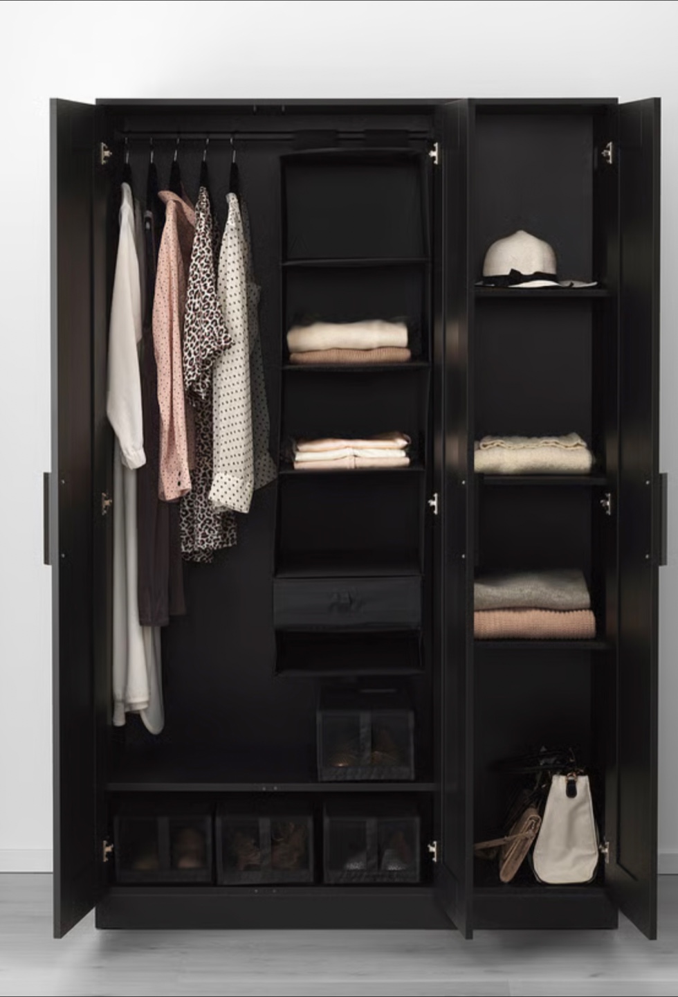 IKEA BRIMNES Wardrobe with Mirror - Black - photo 5