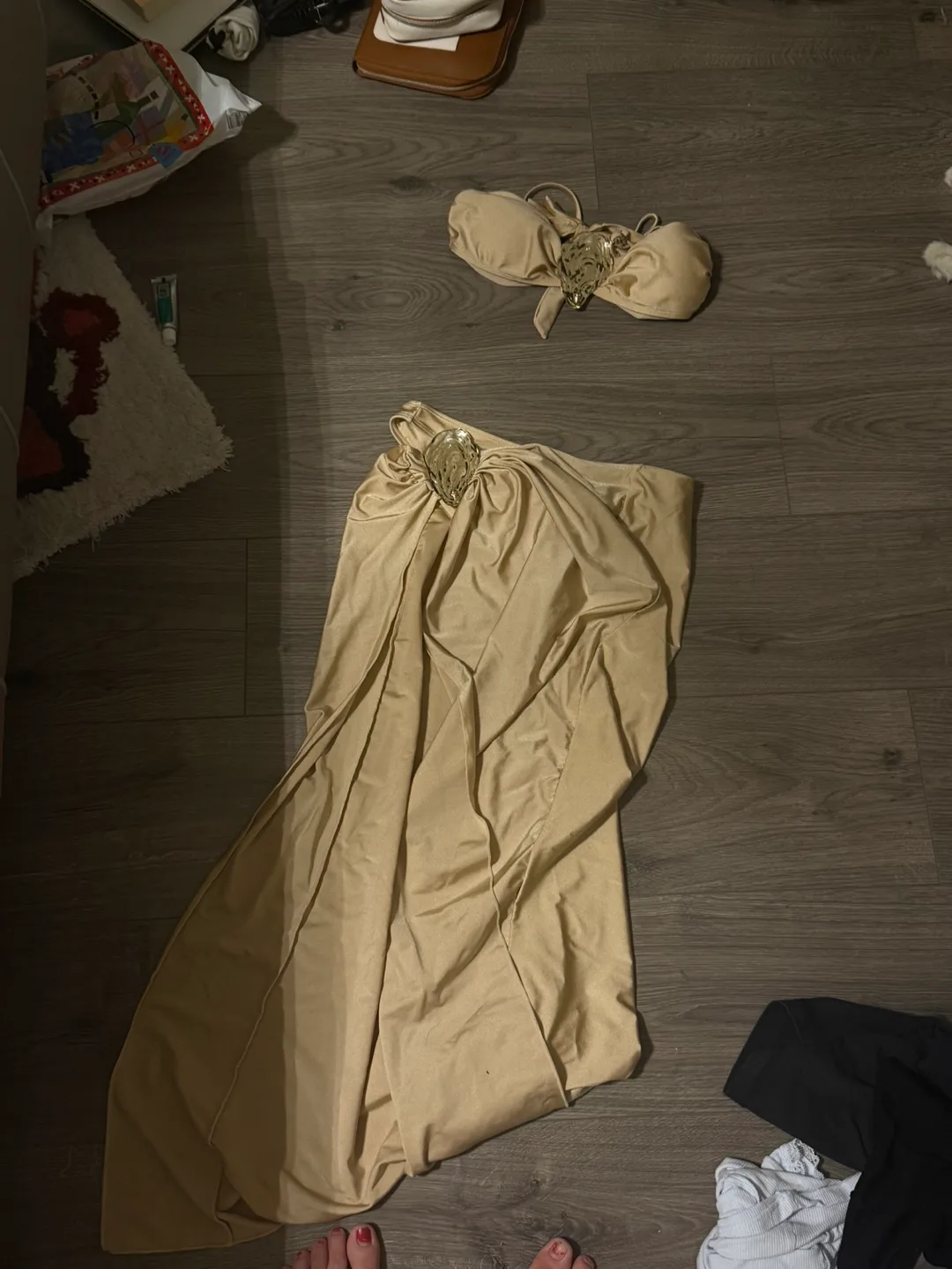 Beige bathing suit set