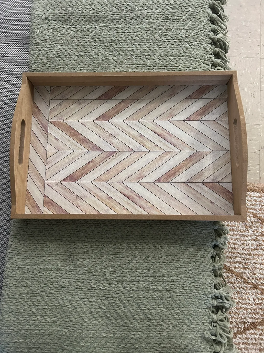 Wooden Serving Tray with Handles 🧡 thumbnail
