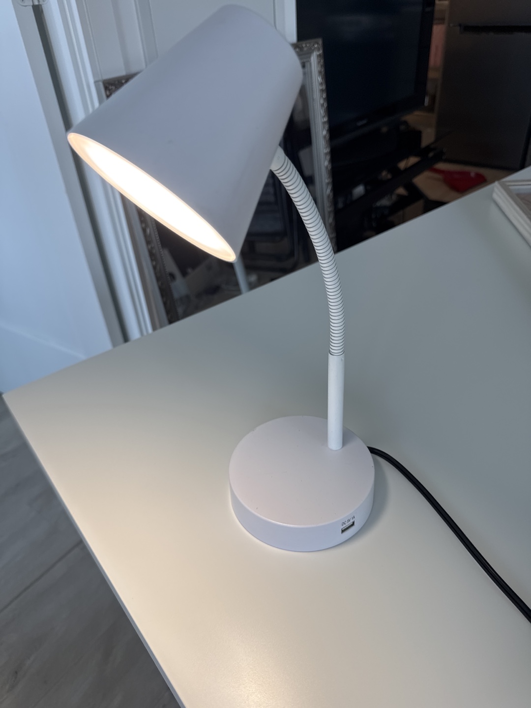 White Gooseneck Desk Lamp