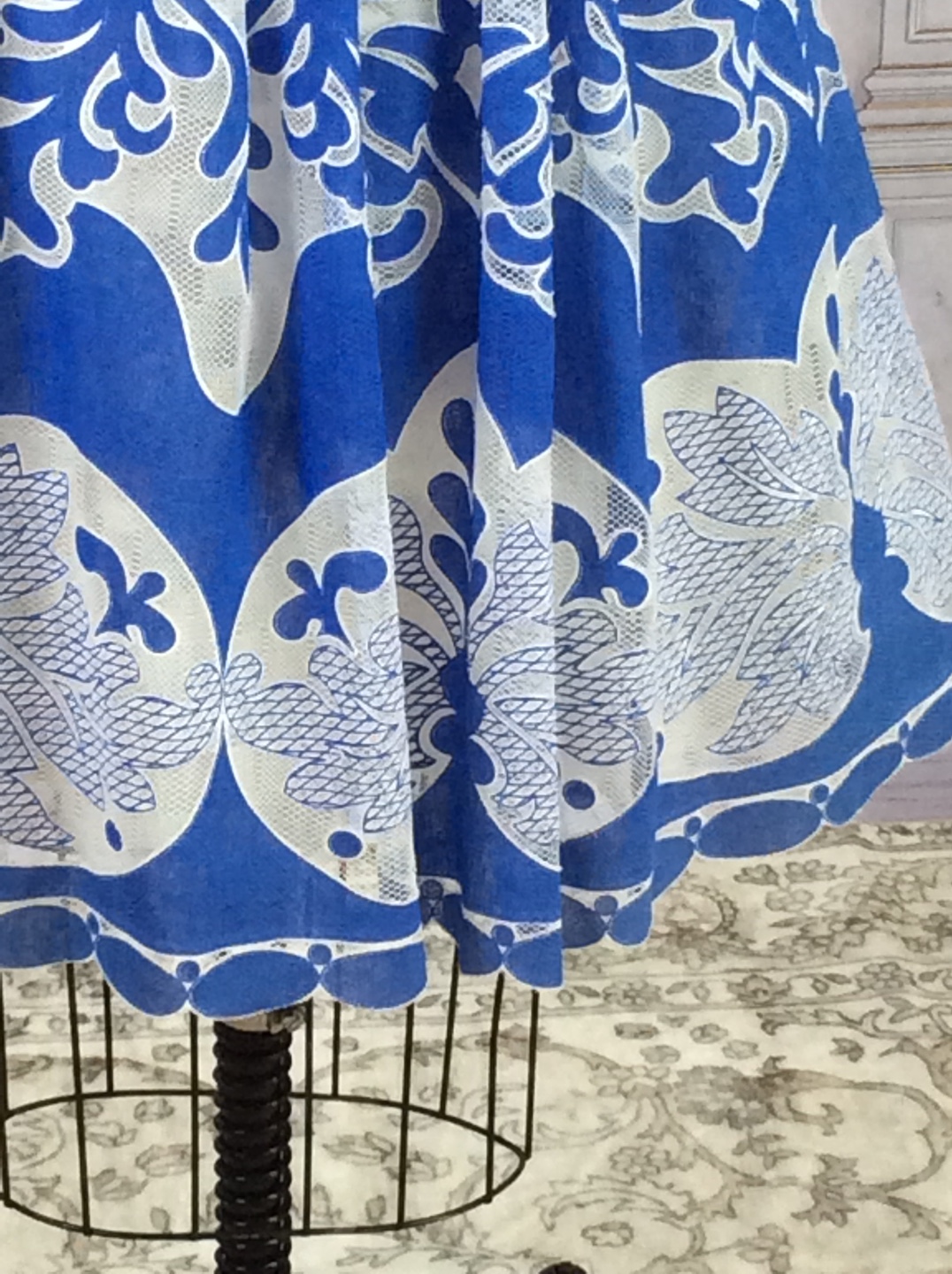 Anthropology Blue & White Lace Burnout Dress - photo 4