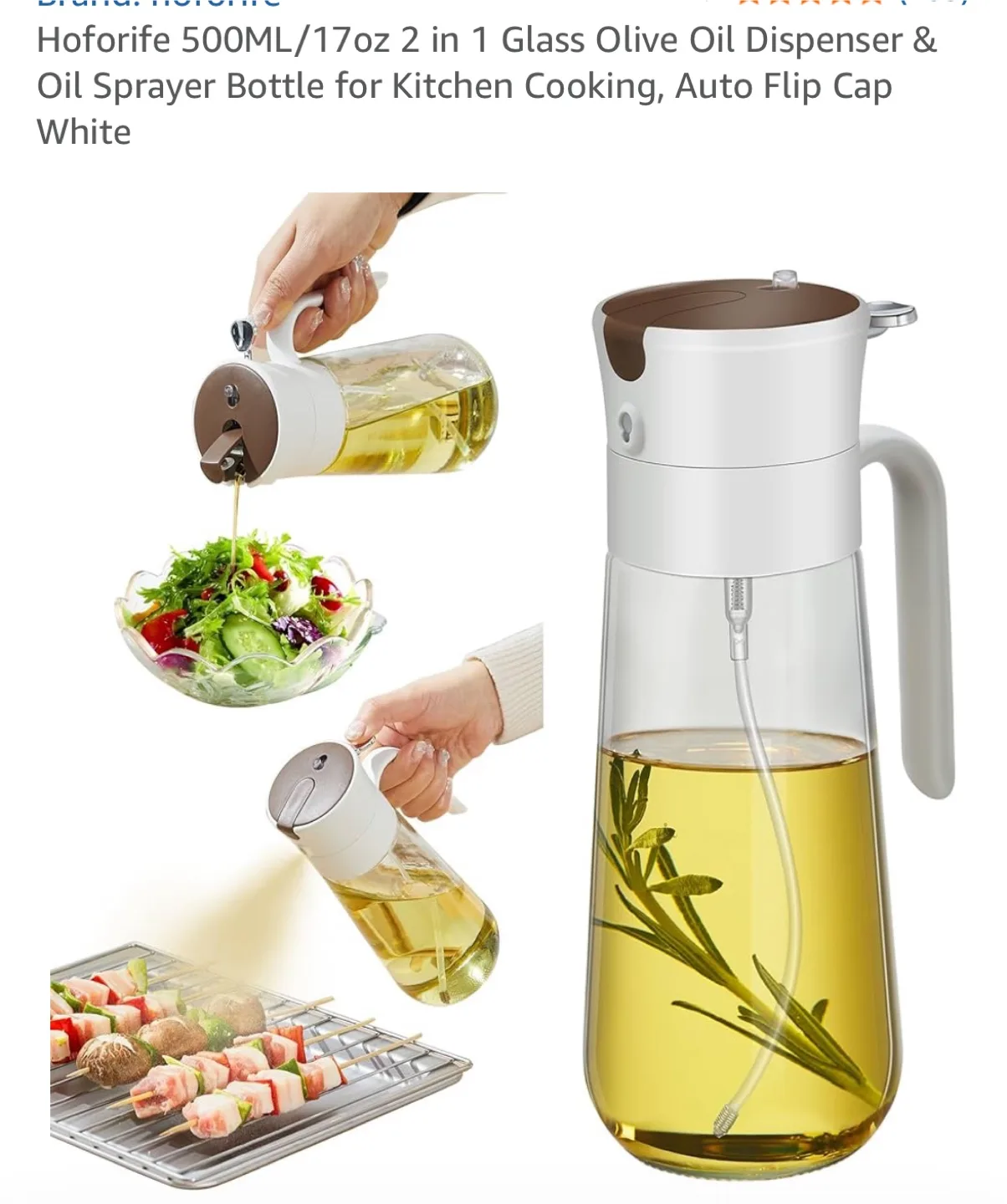 Hoforife 2-in-1 Glass  Oil Dispenser & Sprayer thumbnail