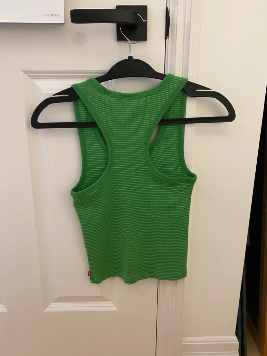 Levi's Green Striped Tank Top - Size M image indicator(2)
