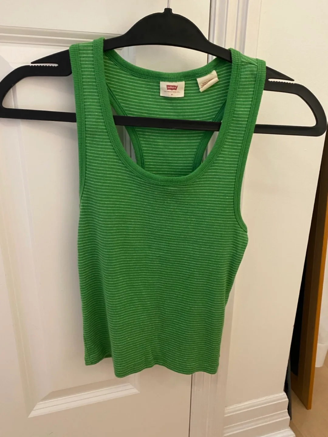 Levi's Green Striped Tank Top - Size M thumbnail