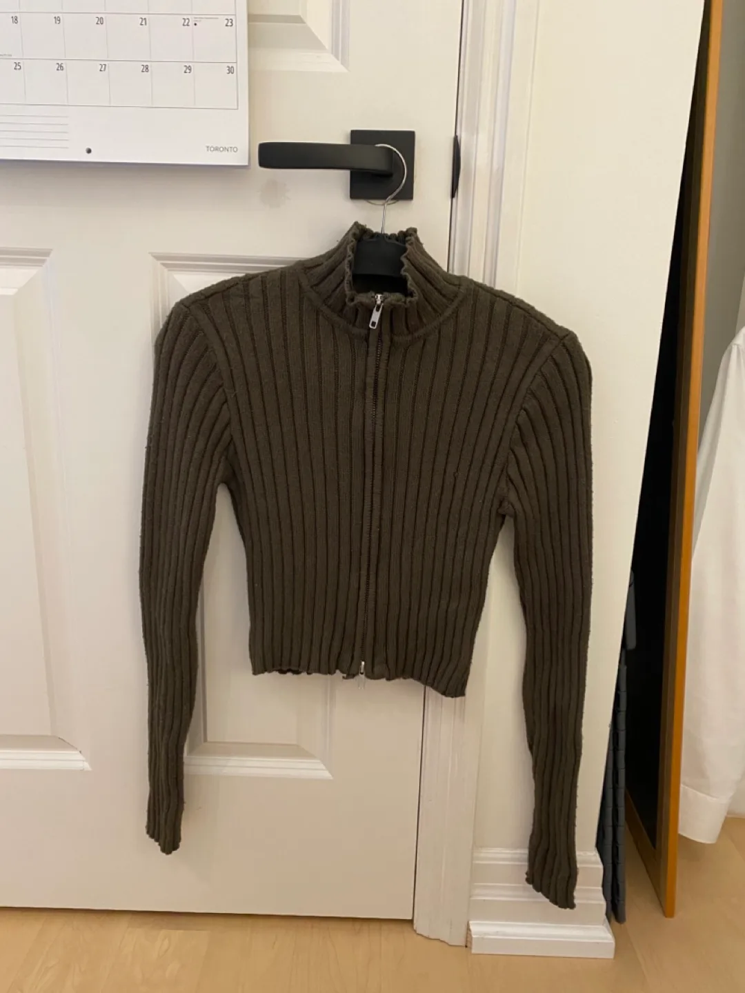Garage Ribbed Zip-Up Sweater - Size S thumbnail