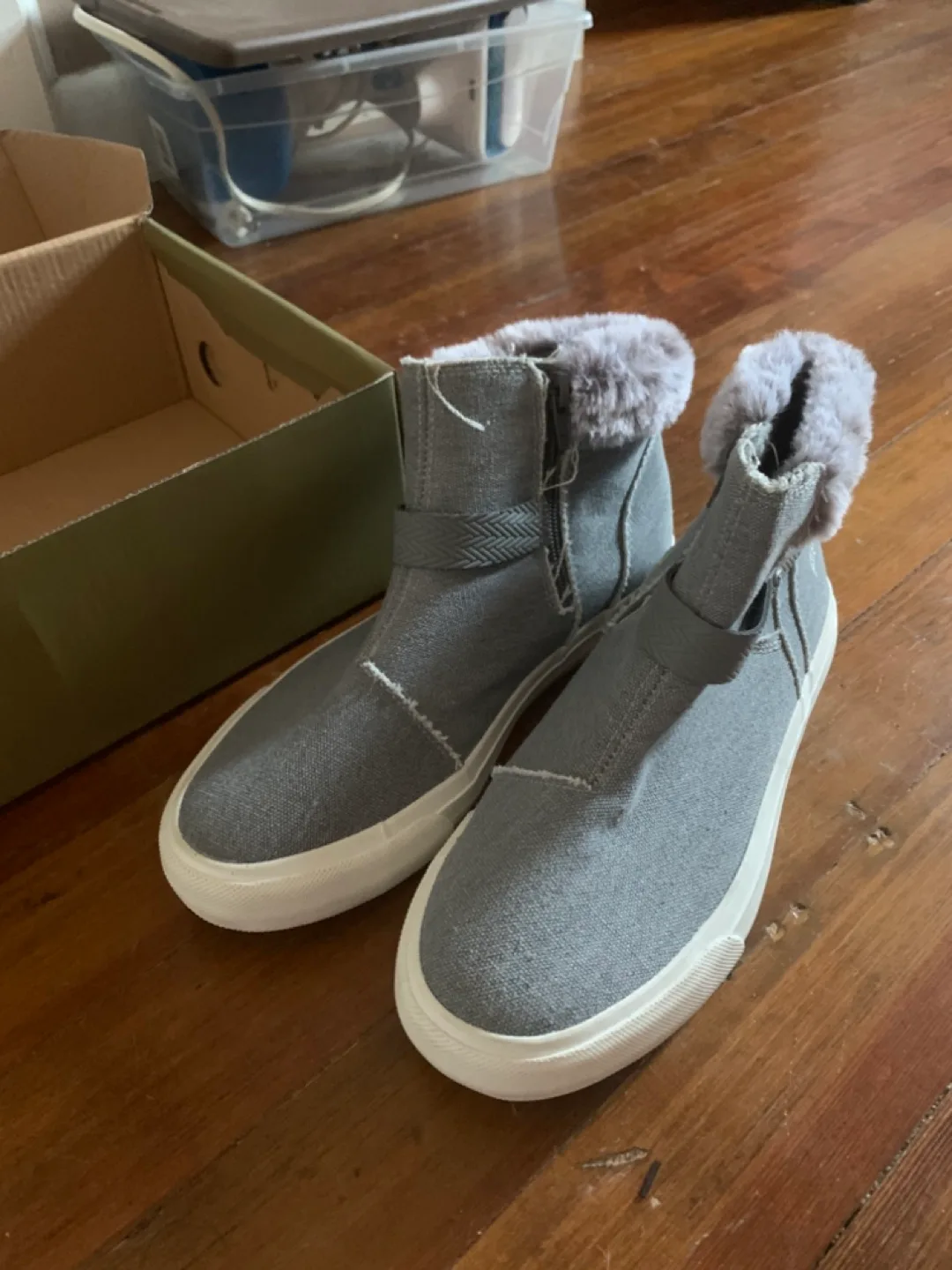 Gray Fur Lined Ankle Boots image indicator(2)