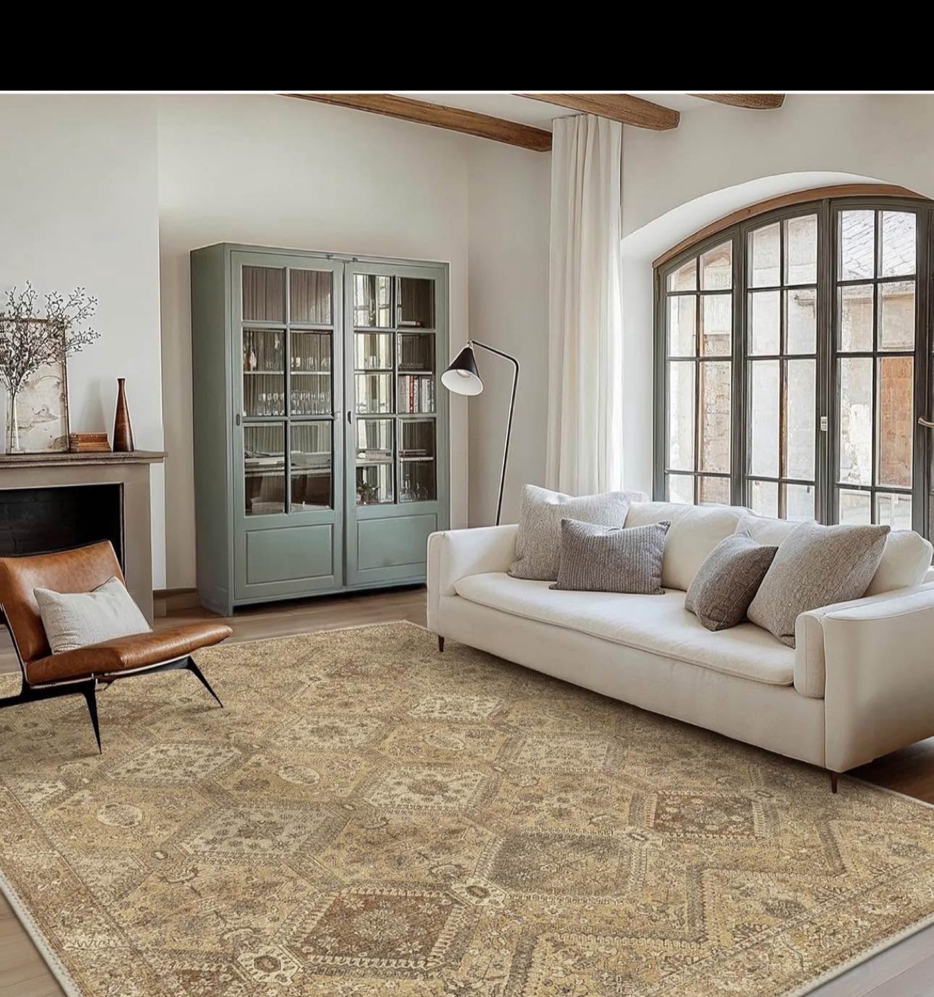 6x9 Non Slip Washable Rug, Nut Brown