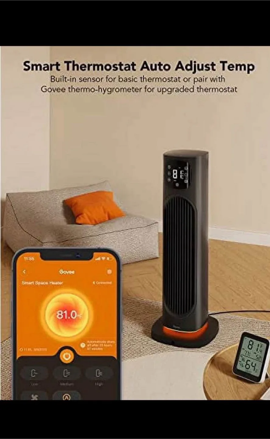 Govee Smart Space Heater 1500W with Thermostat App image indicator(4)