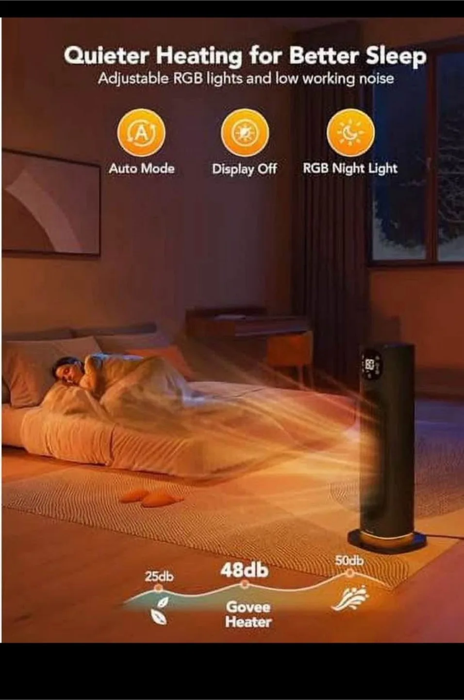 Govee Smart Space Heater 1500W with Thermostat App image indicator(3)