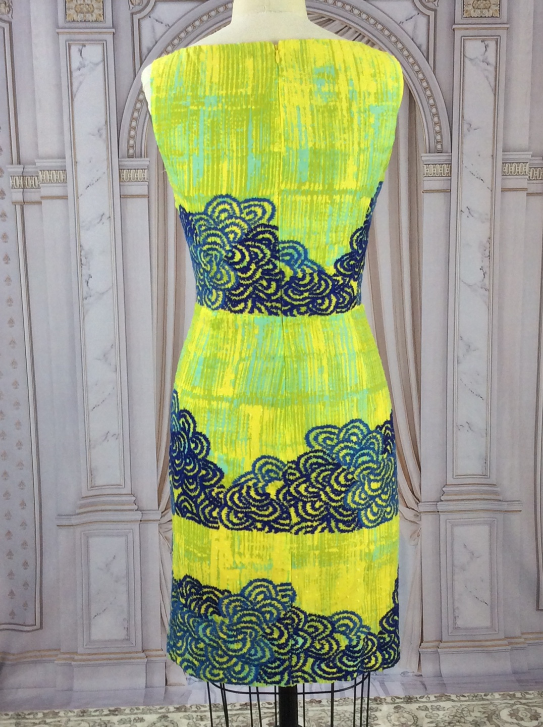 Anthropology Yellow & Teal Embroidered Dress - photo 4