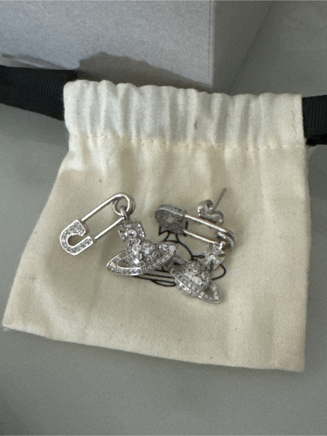 Vivienne Westwood Orb & Safety Pin Earrings