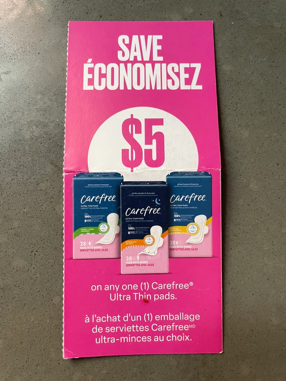 Carefree $5 Coupon - Ultra Thin Pads thumbnail