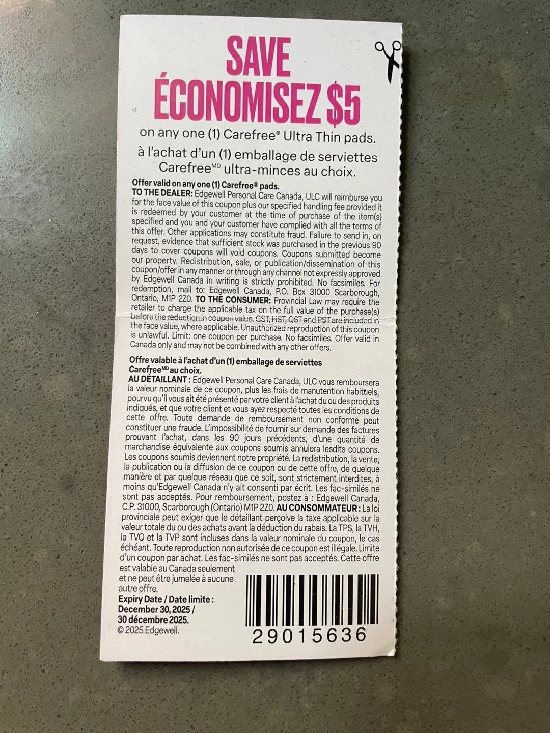 Carefree $5 Coupon - Ultra Thin Pads image indicator(2)