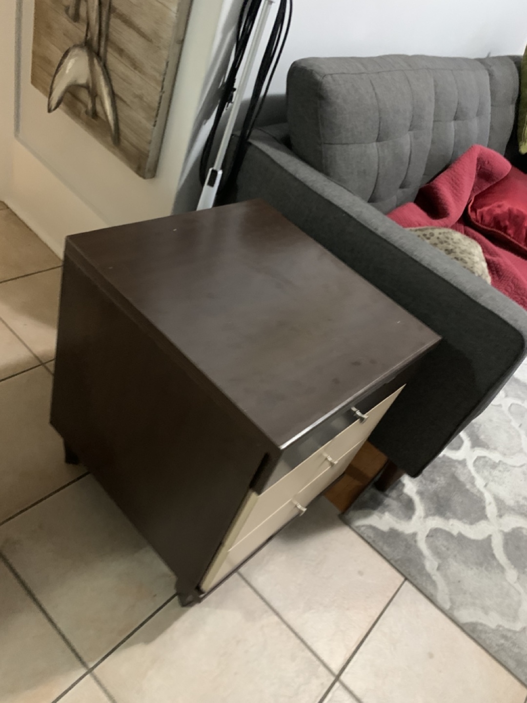 Brown Side Table with Drawers - photo 2