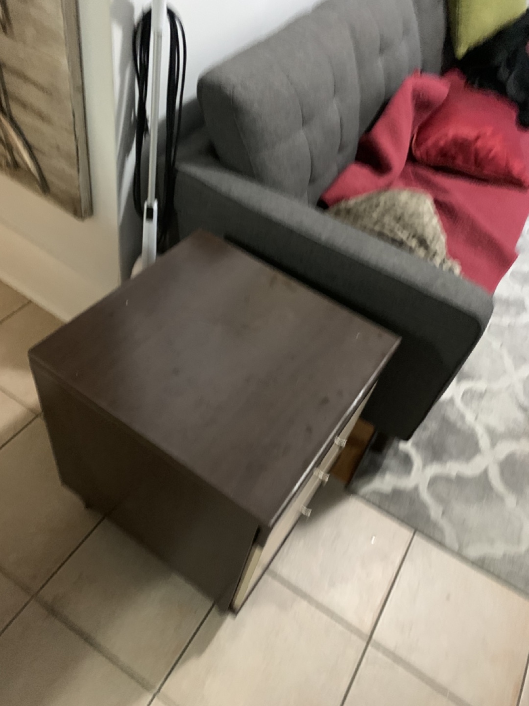 Brown Side Table with Drawers - photo 3