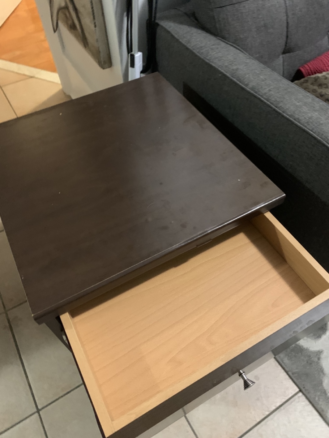 Brown Side Table with Drawers - photo 4
