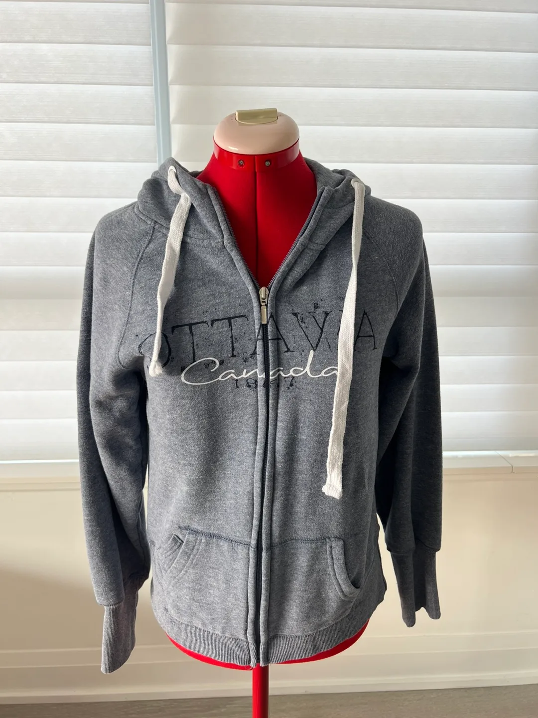 Ottawa Canada Full Zip Hoodie - Grey thumbnail