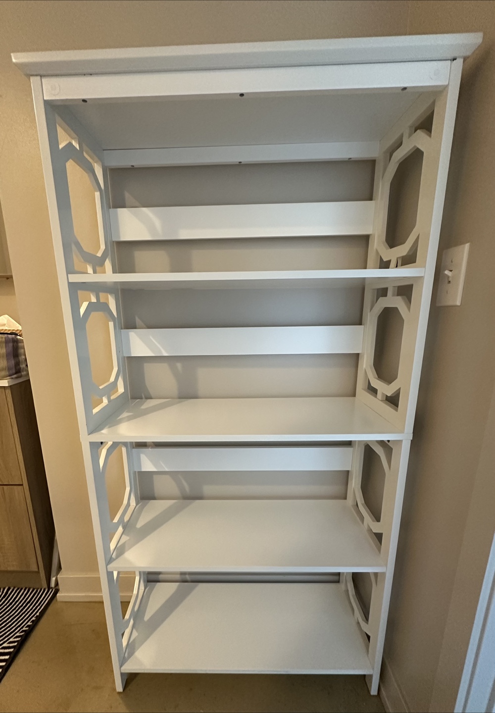 Bookcase- 5 shelves, white wood