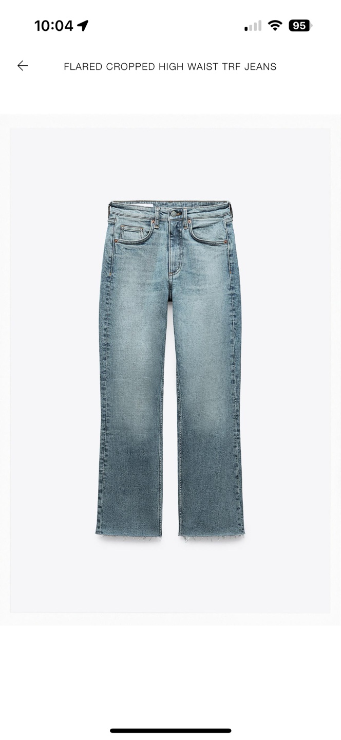 Zara Flared Cropped High Waist Jeans