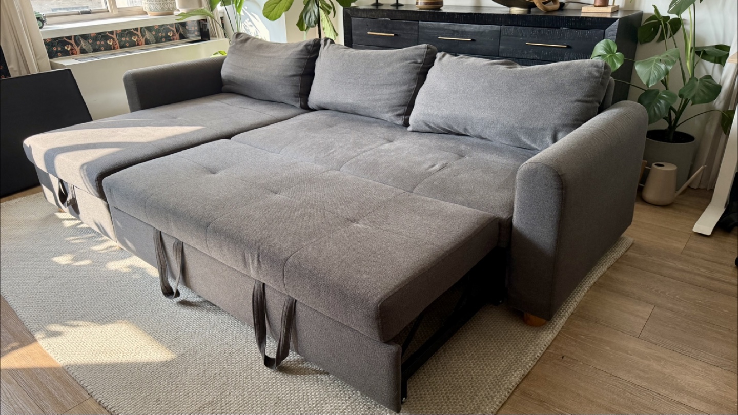 104" Reversible Sleeper Sectional with Storage  - Gray - photo 4