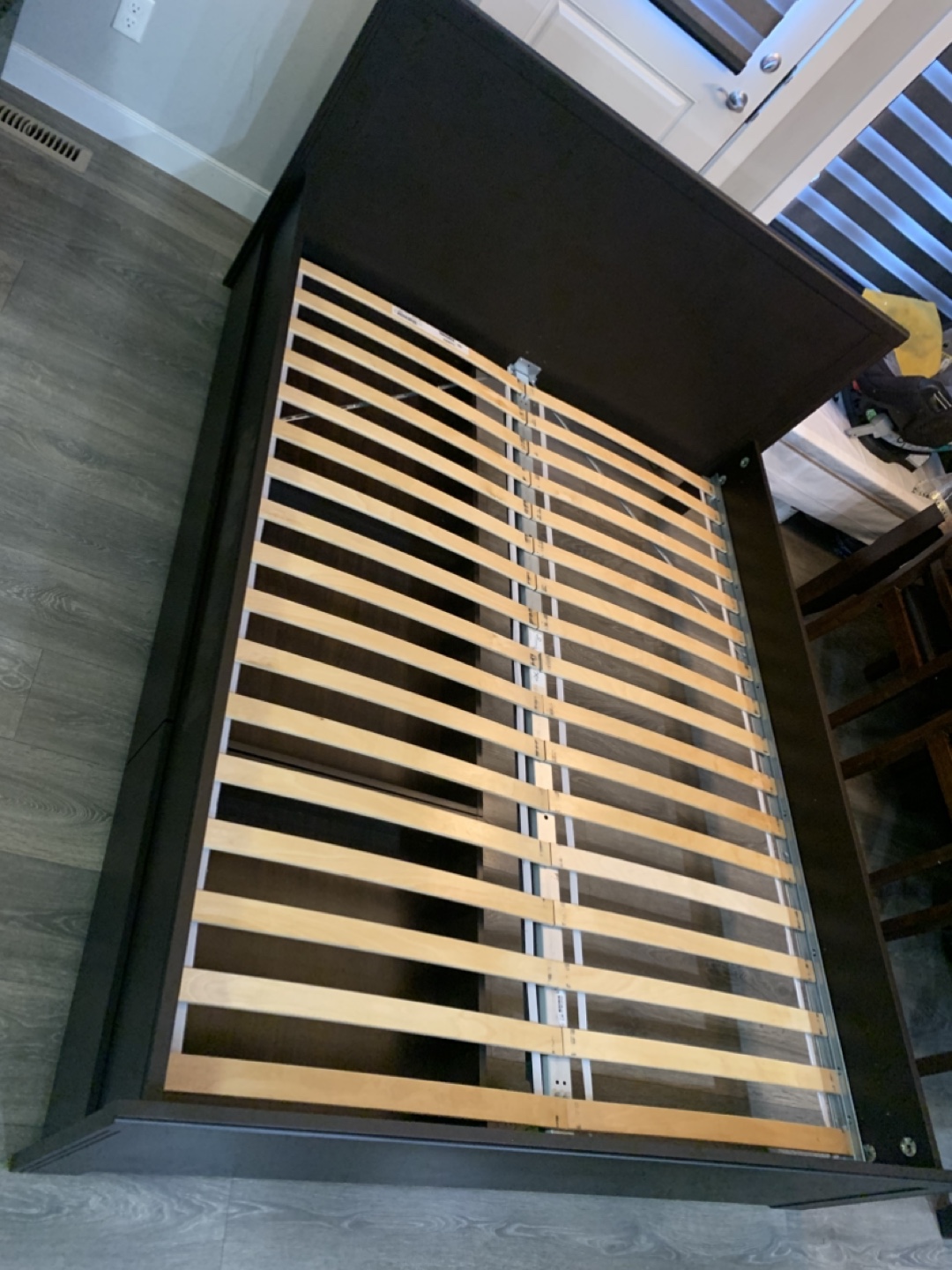 Dark Brown Bed Frame with Slats