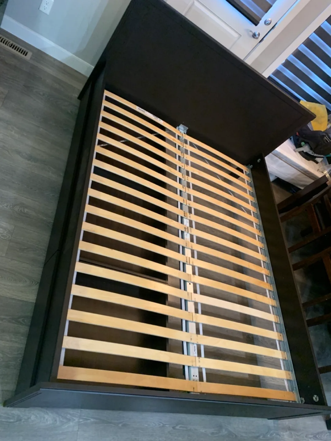 Dark Brown Bed Frame with Slats thumbnail