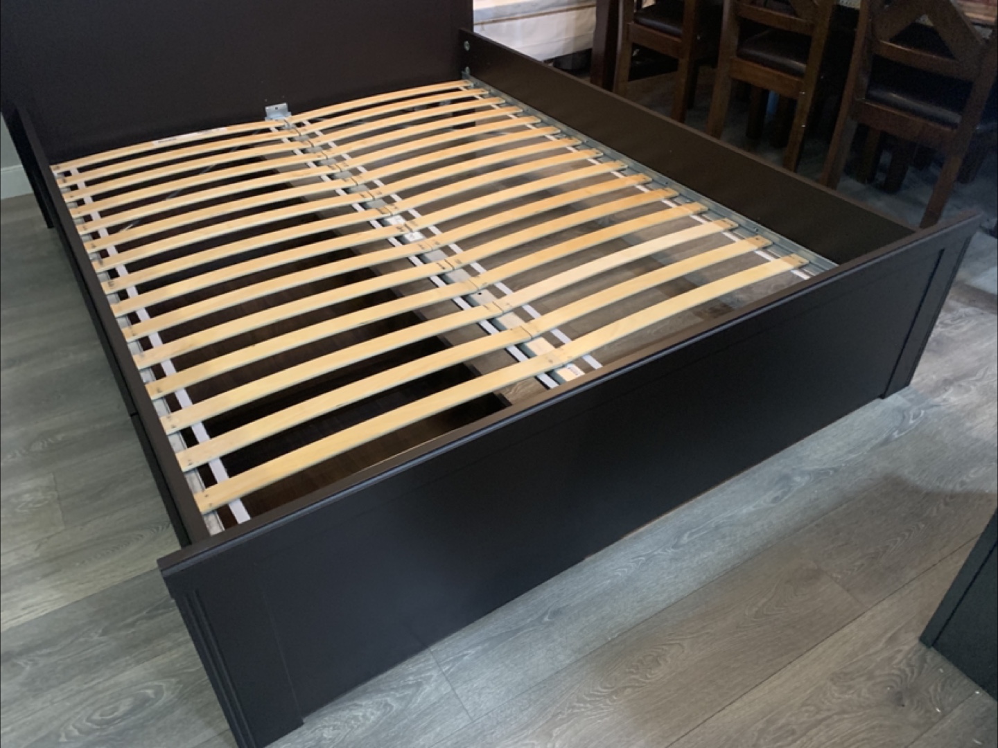 Dark Brown Bed Frame with Slats - photo 3