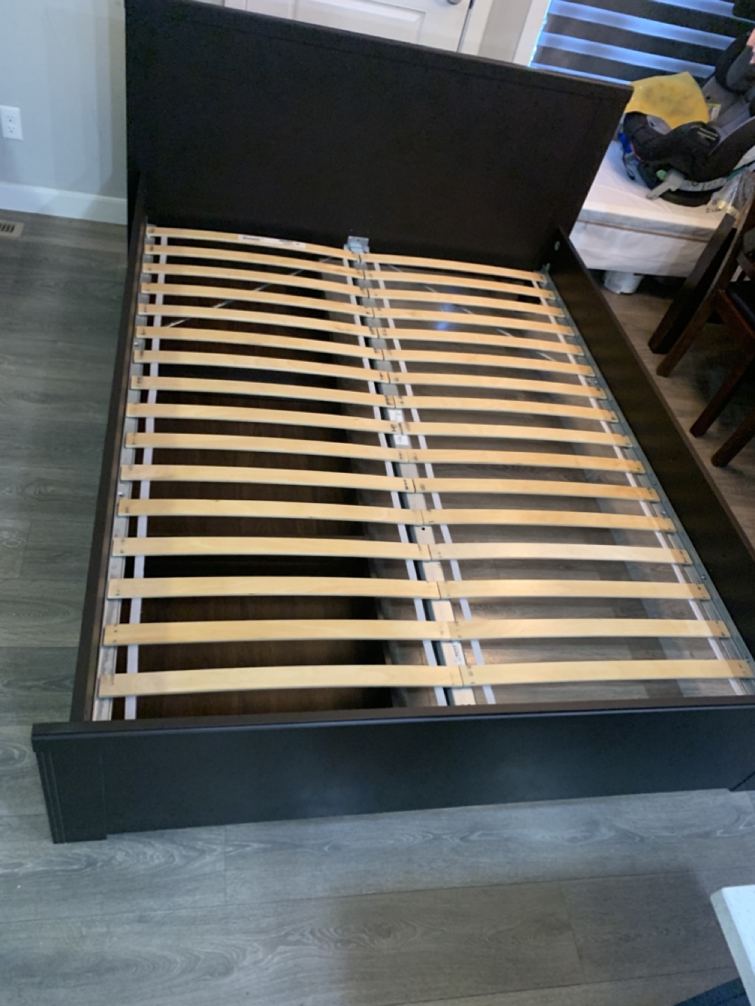 Dark Brown Bed Frame with Slats - photo 4