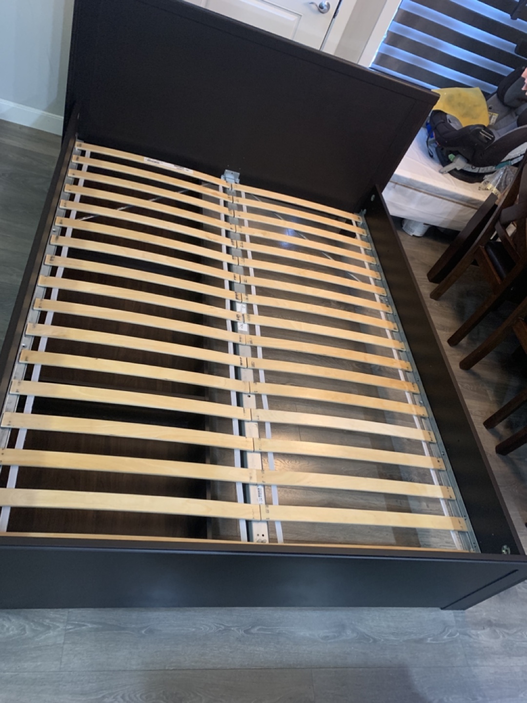 Dark Brown Bed Frame with Slats - photo 2