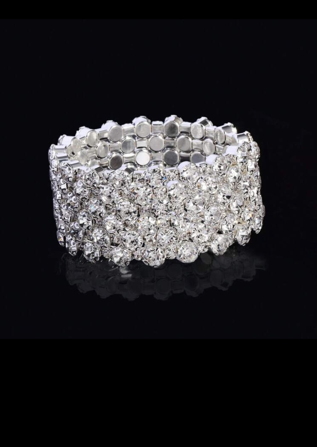 Silver Rhinestone Stretch Bracelet