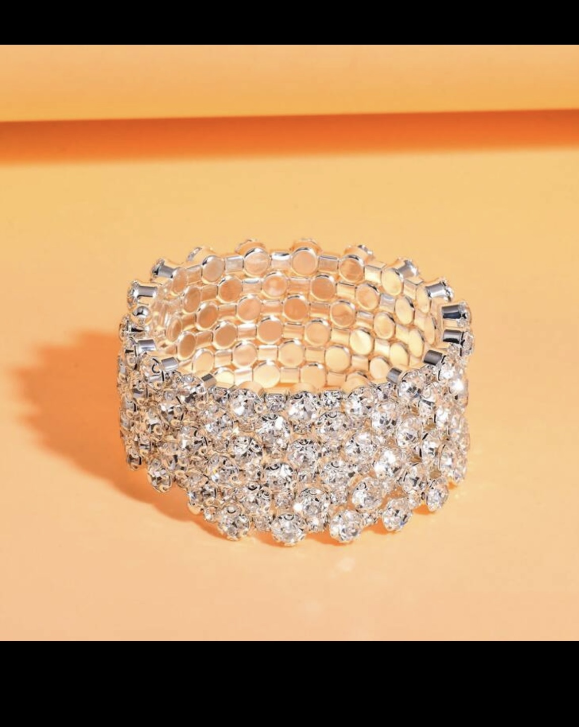 Silver Rhinestone Stretch Bracelet - photo 3