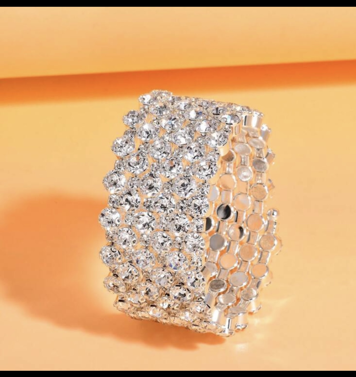 Silver Rhinestone Stretch Bracelet - photo 2