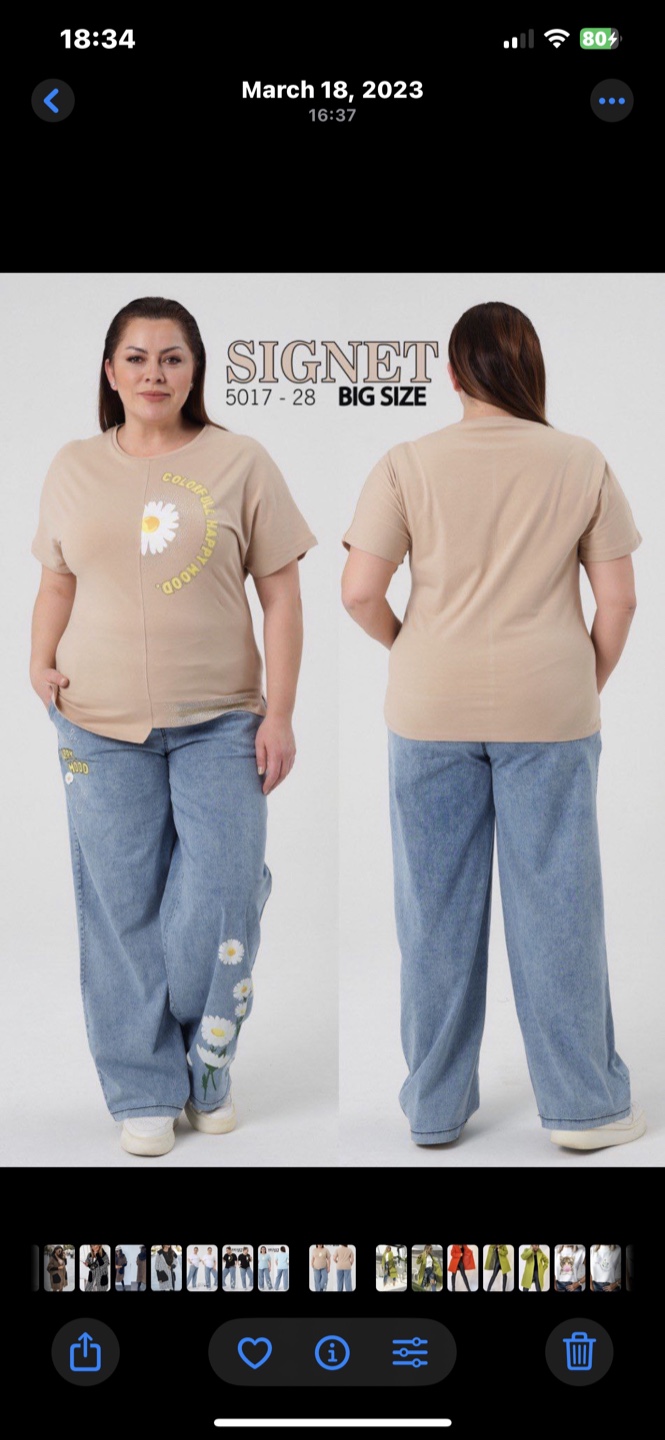 Signet Big Size Daisy Jeans and top