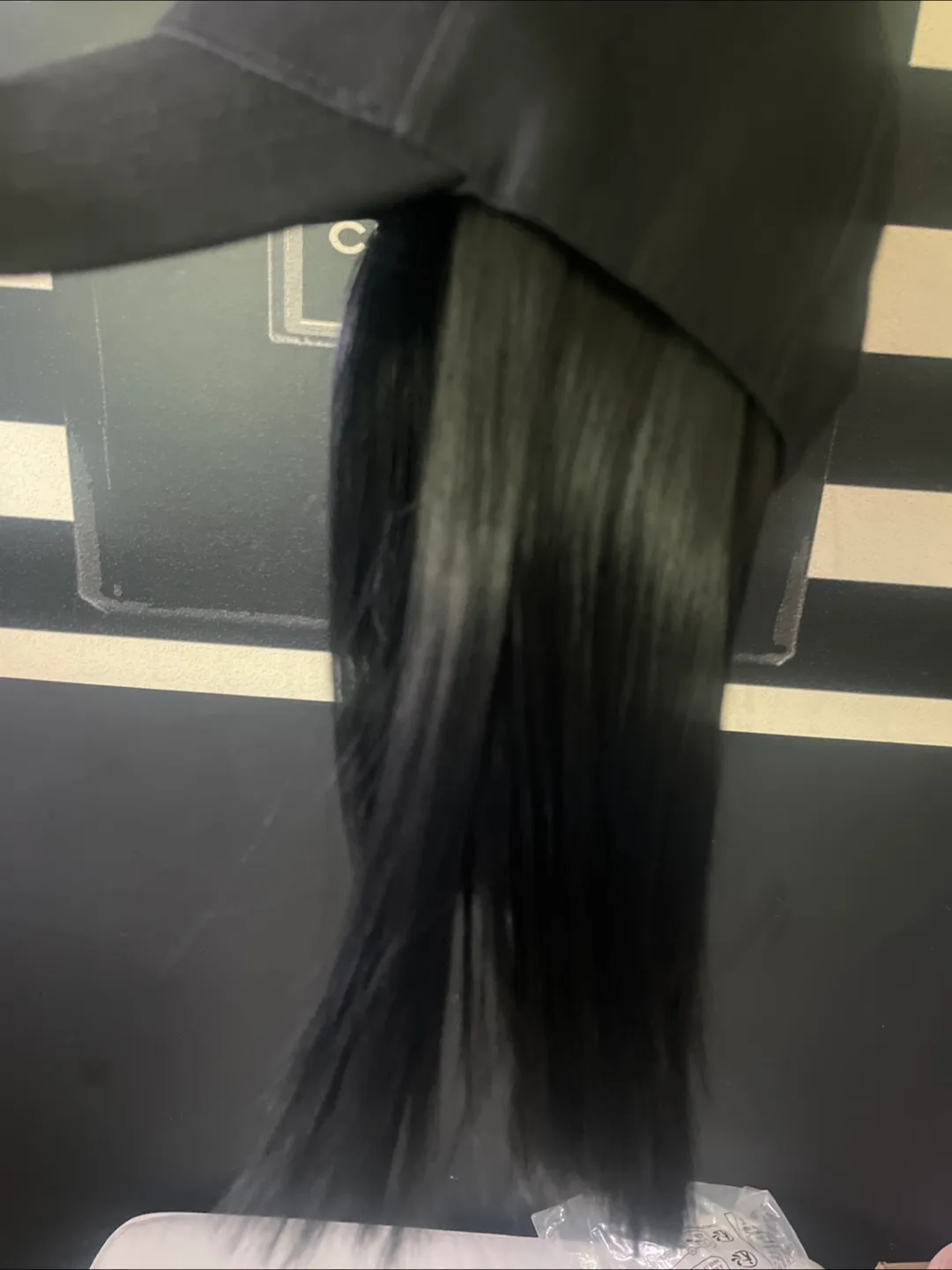 Black Baseball Cap with Hair Extensions image indicator(2)