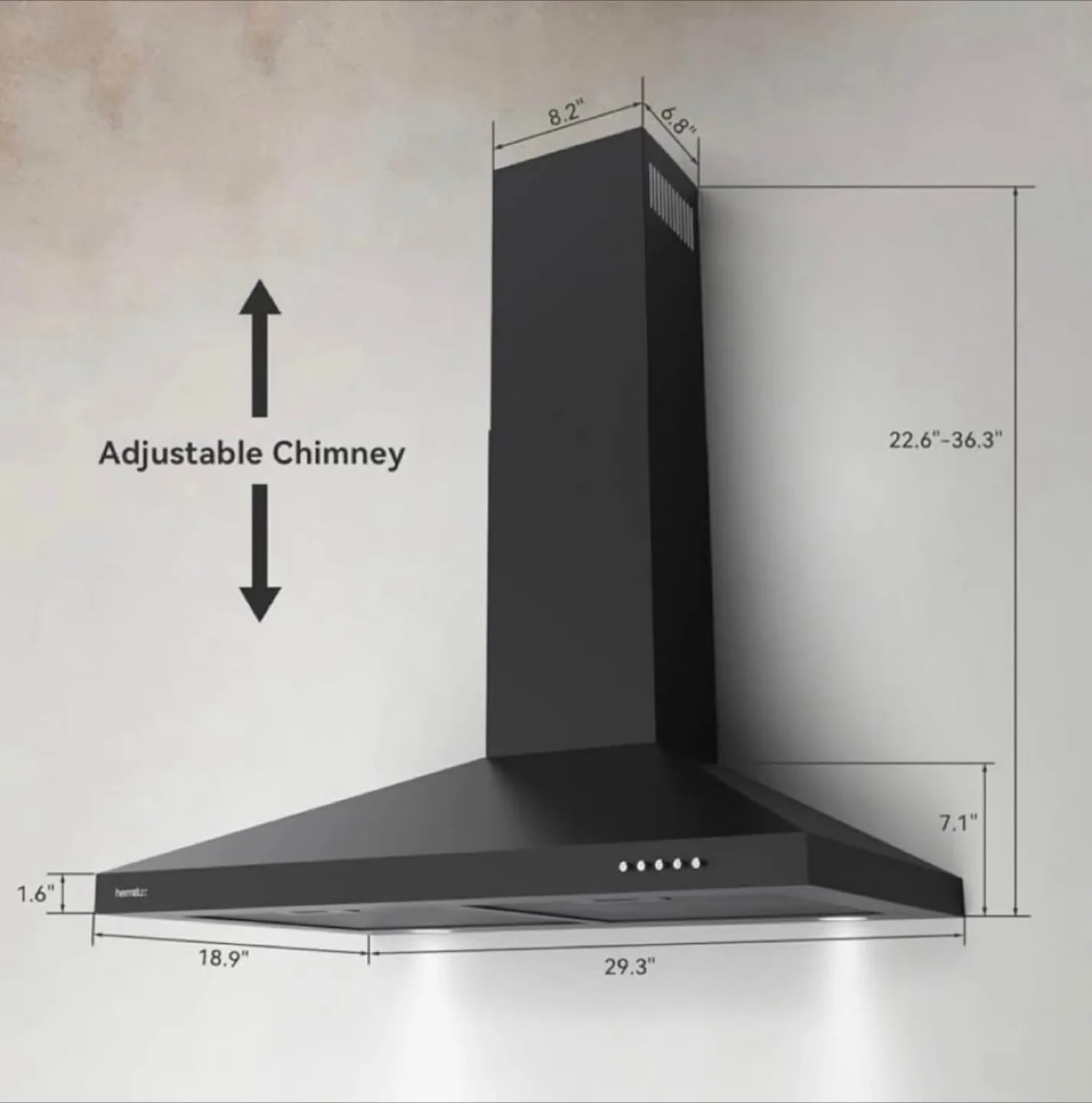 Hauslane Chef Series Range Hood - Black image indicator(3)